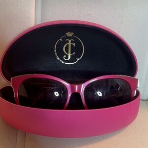 Original juicy couture red and gold sunglasses with hot pink OG case
